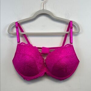 Smart & Sexy Vibrant Pink Lace Push Up Bra Size 42D